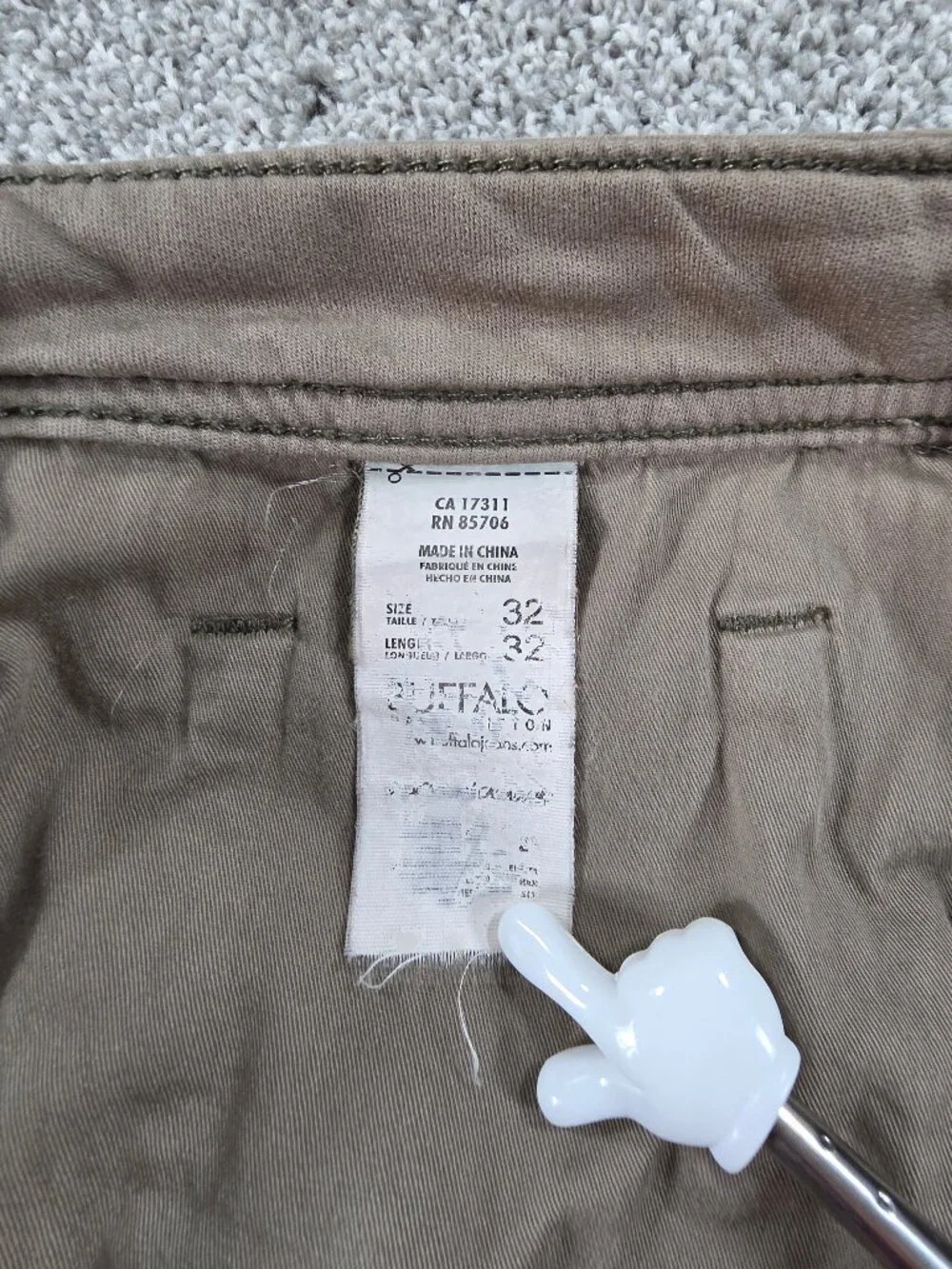 Buffalo David Bitton Fred-x Easy Fit Mens Khaki Straight Pants W32 L32 - Picture 6 of 7